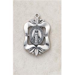 SS2334 1 in. Sterling Silver Miraculous Medal with 18 in. Chain