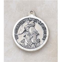 SS398 Sterling Guardian Angel Special Devotion Medal with 24 in. Chain