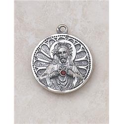 SS435RU Ruby Scapular Medal with 24 in. Chain
