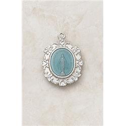 SS4554 Blue Miraculous BDR Medal with 18 in. Chain