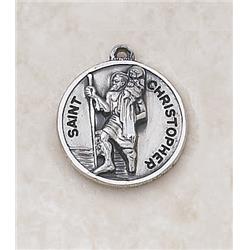 SS727-11 Sterling Patron St. Christopher Medal with 20 in. Chain