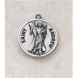 SS727-2 Sterling Patron Saint Andrew Medal with 20 in. Chain