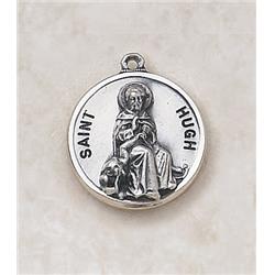 SS727-24 Sterling Patron Saint Hugh Medal with 20 in. Chain