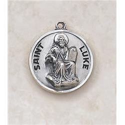 SS727-34 Sterling Patron Saint Luke Medal with 20 in. Chain