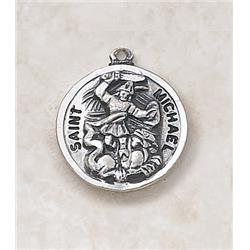 SS727-39 Sterling Patron Saint Michael Medal with 20 in. Chain