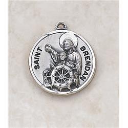 Sterling Patron Saint Brendan Medal with 20 in. Chain