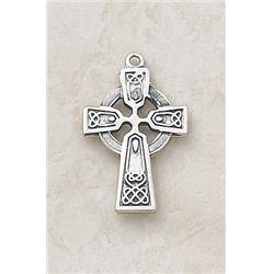 Sterling Celtic Cross Medal with 20 in. Chain - Medium