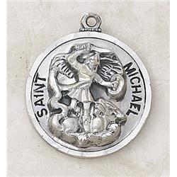 SS827-39 Sterling St. Michael Patron Saint Medal with 24 in. Chain