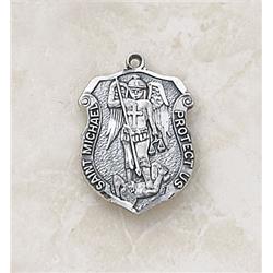 SS93 Sterling Patron Saint Michael Medal with 18 in. Chain