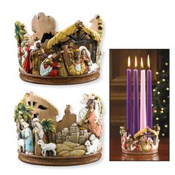 Nativity Candle Holder - Multicolor - 3.5 in. - Unique Advent Decor