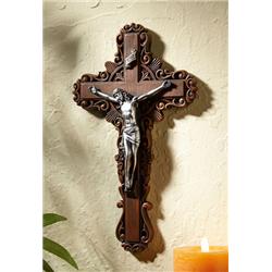 Picture of CB Catholic WC065 10 in. Calvary Golden Crucifix Figurine