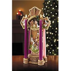 13.5 in. Nativity Cross Adv Wreath Figurine