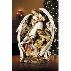 Picture of CB Catholic WC125 15 in. Angel with Nativity Scene Figurine