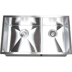 F3219-60-40 32 in. Undermount Double Bowl 60 by 40 Kitchen Zero Radius Sink - Stainless Steel -  Contempo Living, F3219-60/40