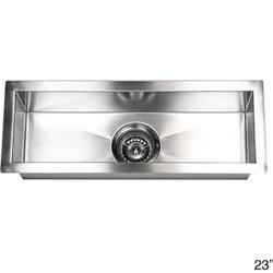 Picture of Contempo Living F2308 23 in. Undermount Single Bowl Zero Radius Kitchen Prep Bar Sink - Stainless Steel