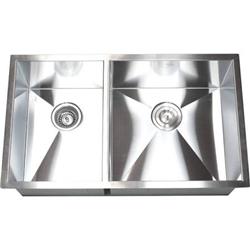 F3219-40-60 32in. Undermount Double Bowl 40 by 60 Zero Radius Kitchen Sink - Stainless Steel -  KitchenCuisine, KI2926448