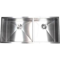 Picture of Contempo Living F4219DL 42 in. Undermount Double Bowl 60 by 40 Zero Radius Kitchen Sink - Stainless Steel