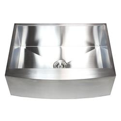 33 in. Stainless Steel Curved Farmhouse Apron Single Bowl Kitchen Sink -  KitchenCuisine, KI2934579