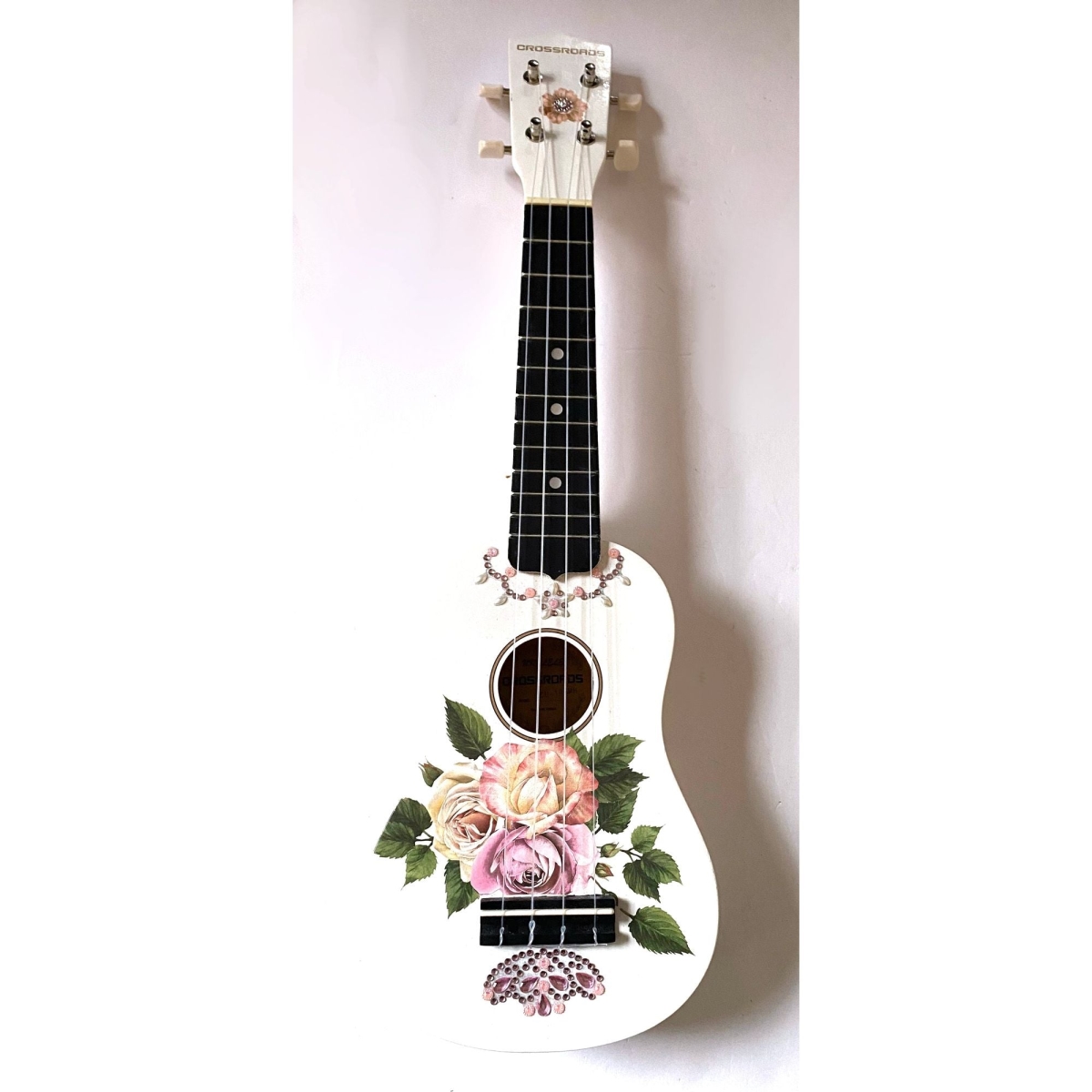 RDU1123 Rose Delight Ukulele with Crystals, White & Pink