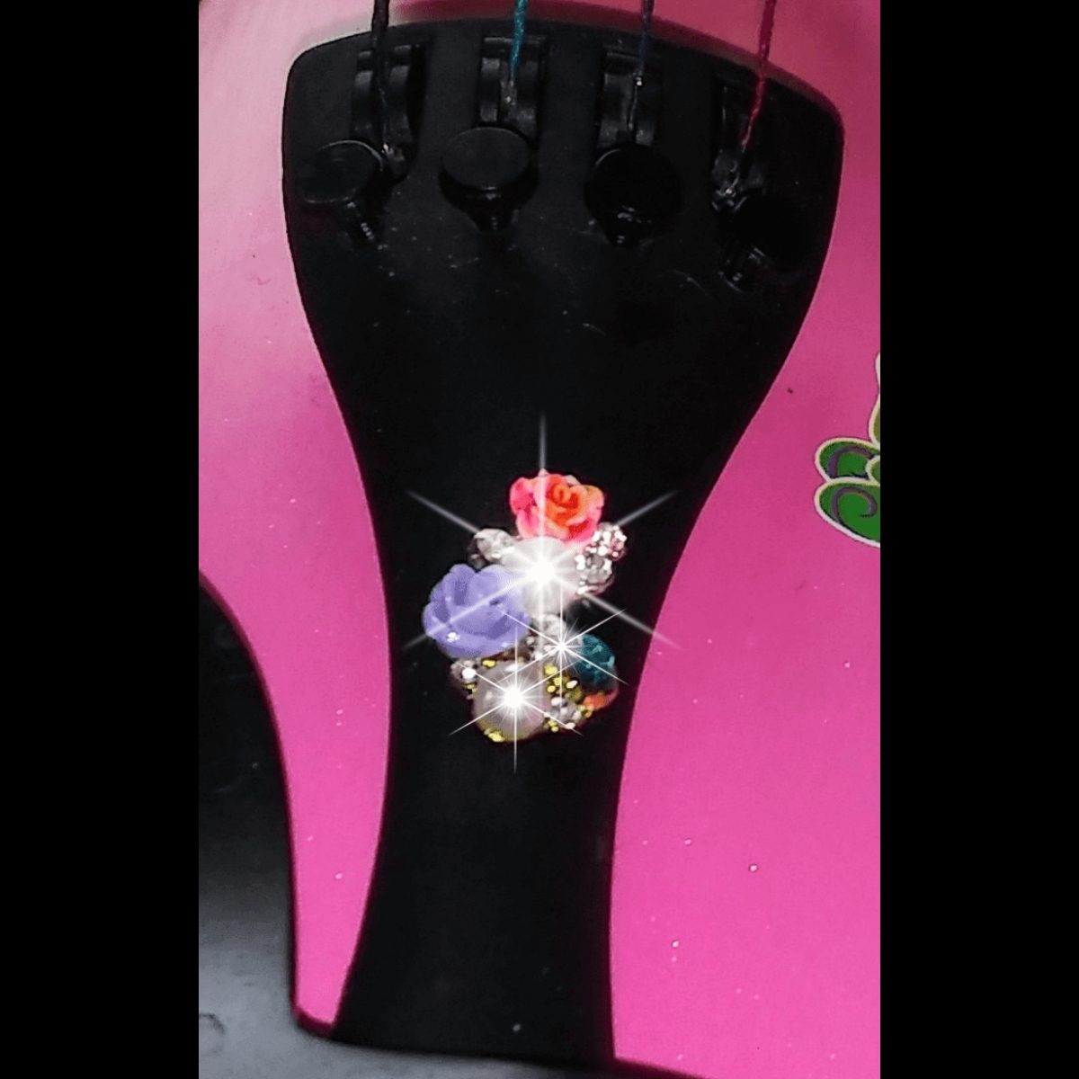 ROSECLUSTER Rose Cluster Crystalline & Pearl Violin Tailpiece, Multi Color