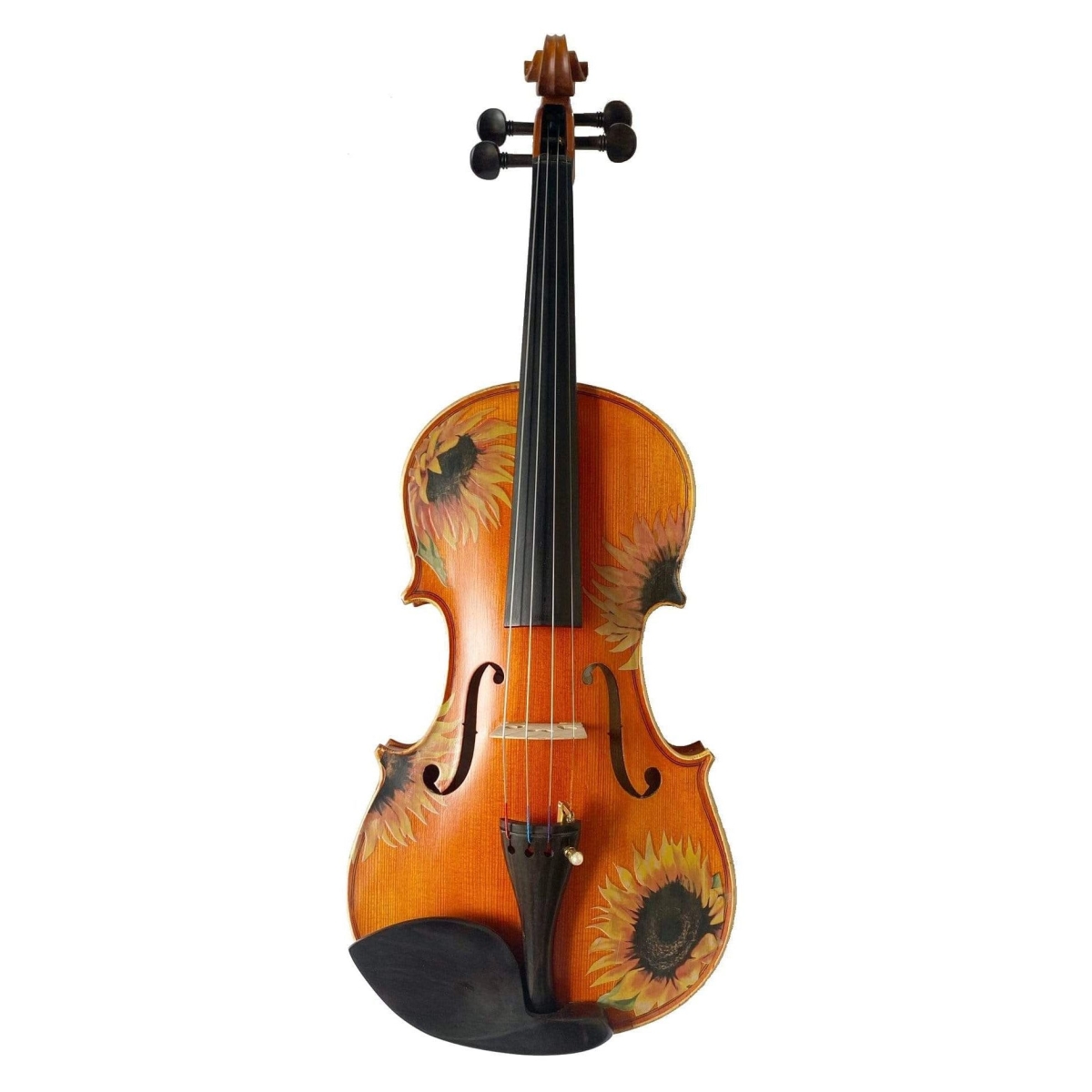 Picture of Rozannas Violins SSN5044 Sunflower Deluxe Violin Outfit with Brazilwood Bow Case Pearl Fine Tuners Rosin Strings Set Up