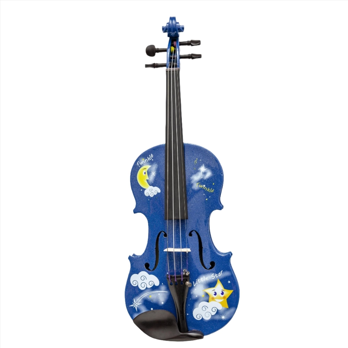Picture of Rozannas Violins TWB044 Twinkle Star Blue Violin with Brazilwood Bow Case Crystal Fine Tuners Rosin Strings Set Up