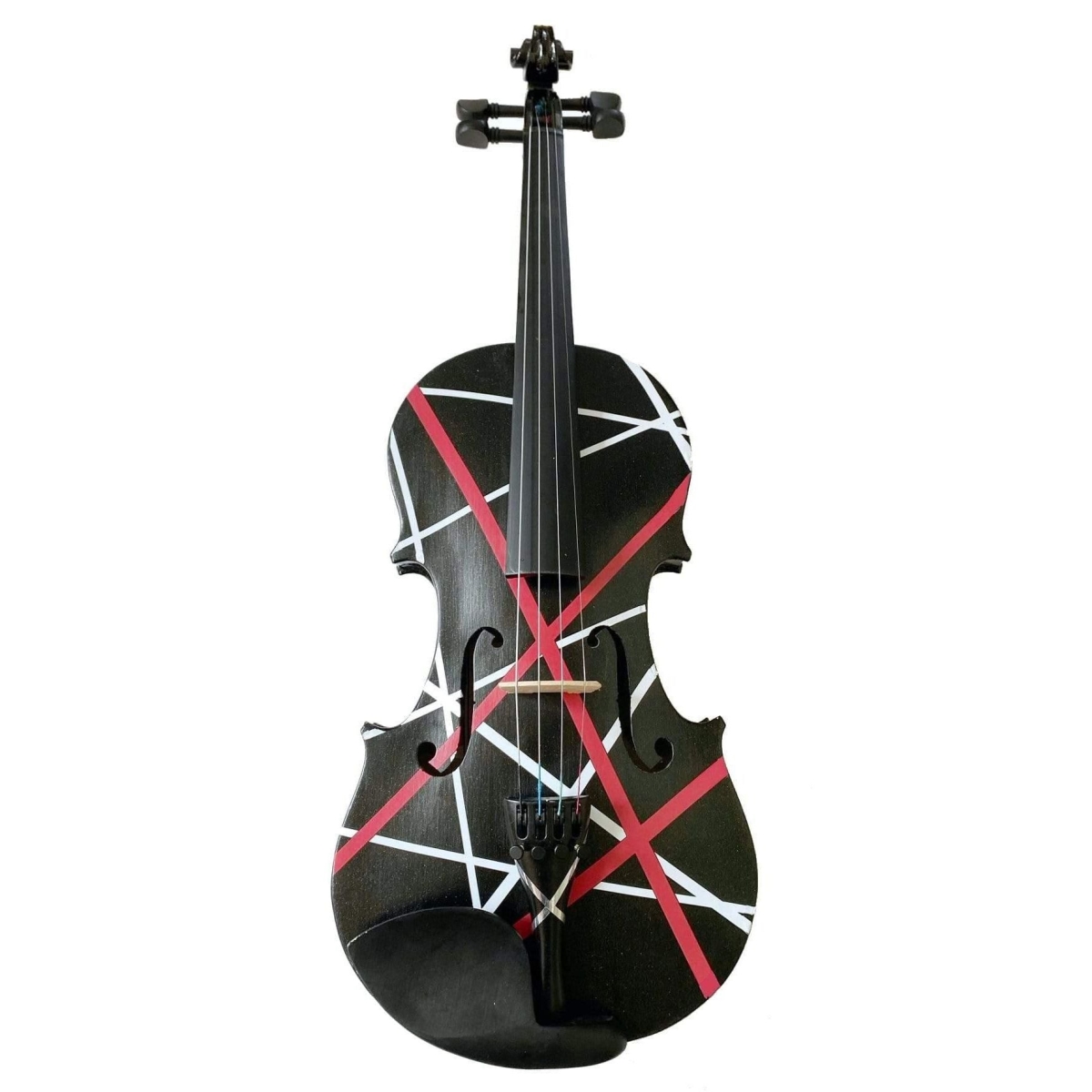 Picture of Rozannas Violins WR1044 Wrap Violin Outfit with Matching Carbon Fiber Bow Case Crystal Fine Tuners Rosin Strings Set Up&#44; Black
