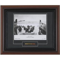 Picture of Century Concept CC1105 D-Day Print Signed by Herbert Moore & Utah Beach Survivor Photo Frame