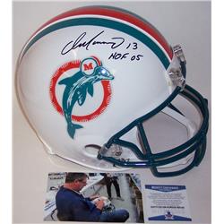 Picture of Creative Sports APROMD80-MARINO-HOF-BAS Dan Marino Autographed Hand Signed Miami Dolphins Throwback Full Size Authentic Pro Helmet Beckett