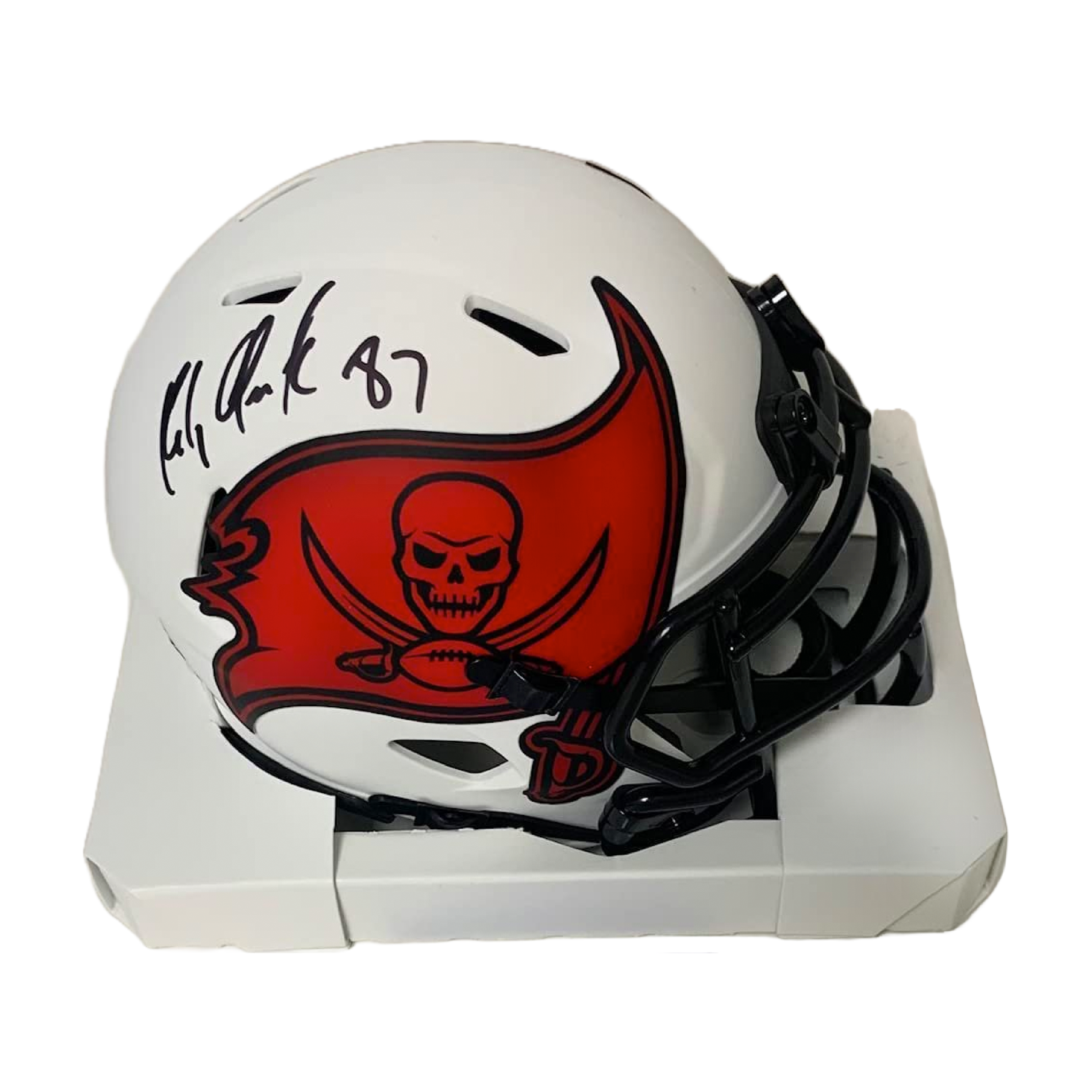 Creative Sports AMHTBBL-GRONKOWSKI-PSA Rob Gronkowski Autographed Hand Signed Tampa Bay Bucs Riddell Lunar Speed Mini Football Helmet - PSA & DNA