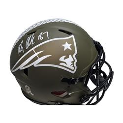 APRONEP-STS-GRONKOWSKI-PSA Rob Gronkowski Autographed   England Pats Salute Authentic Full Size Helmet - PSA