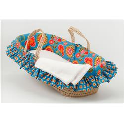 Picture of Cotton Tale GPMB Gypsy Floral Moses Basket - Blue & Red