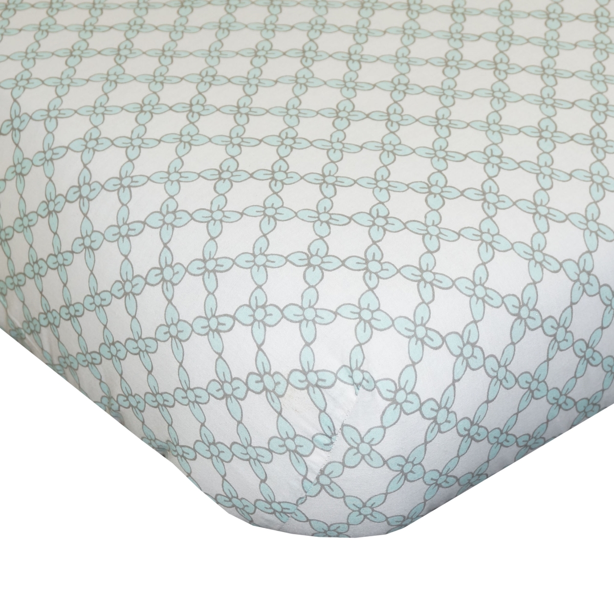 SBST. Sweet & Simple Aqua Blue Fitted Crib Sheet
