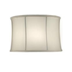 ST47 Off White Camelot Softback Drum Shade with Brass Top Ring, 17 x 18 x 12 in.