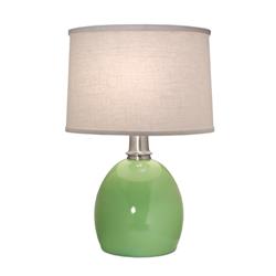 TL-N4705-K3306-GLG 23 in. Gloss Light Green & Satin Nickel Table Lamp with Cream Aberdeen Shade -  Stiffel