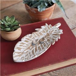 Picture of CTW Home 510669 Wood Leaf Trinket Dish