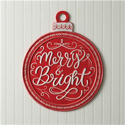 Picture of CTW Home 440152 Merry & Bright Metal Ornament Sign