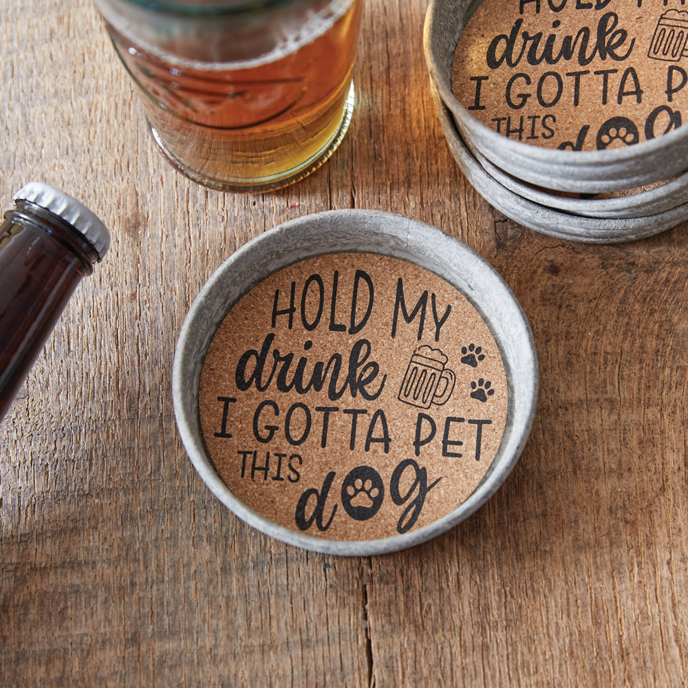 Picture of CTW Home Collection 370987 Mason Jar Lid Coaster - Pet This Dog - Box of 4