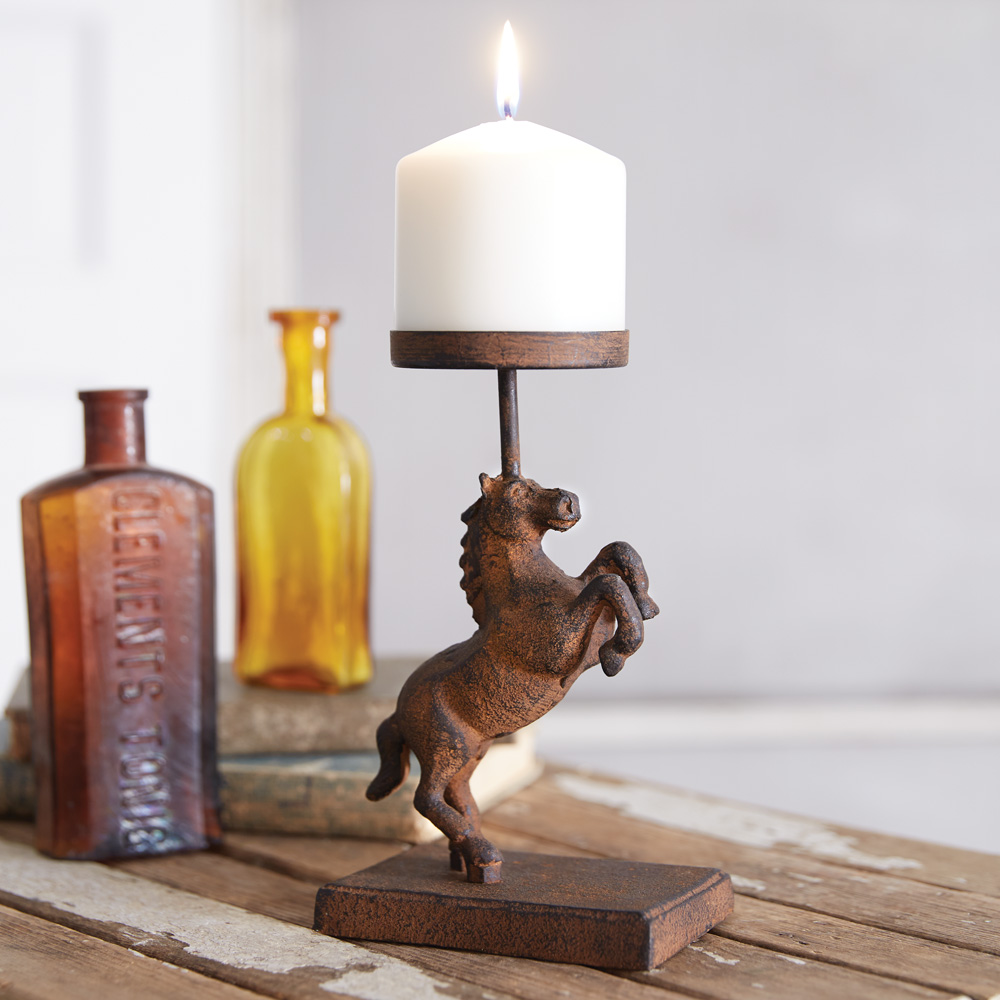 Picture of CTW Home Collection 371010 Rearing Horse Pillar Candle Holder
