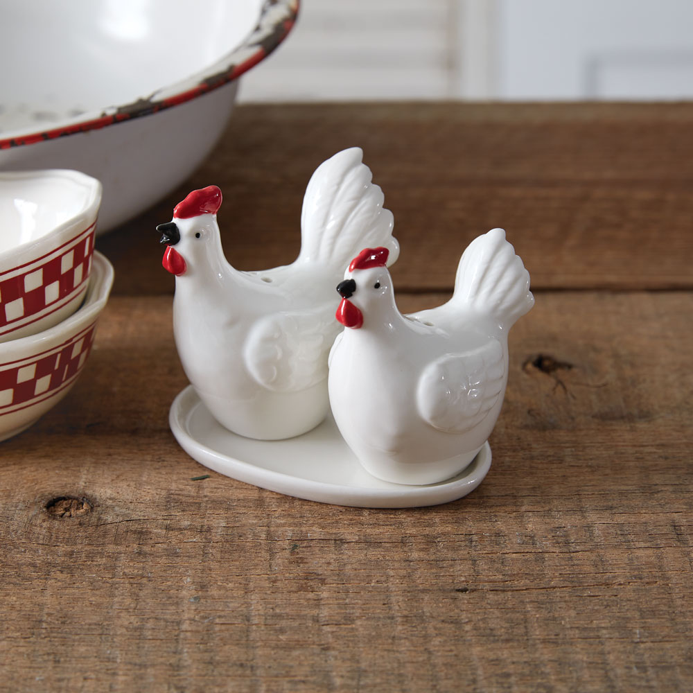 Picture of CTW Home Collection 680672 Hen & Rooster Salt & Pepper Shakers with Egg Plate