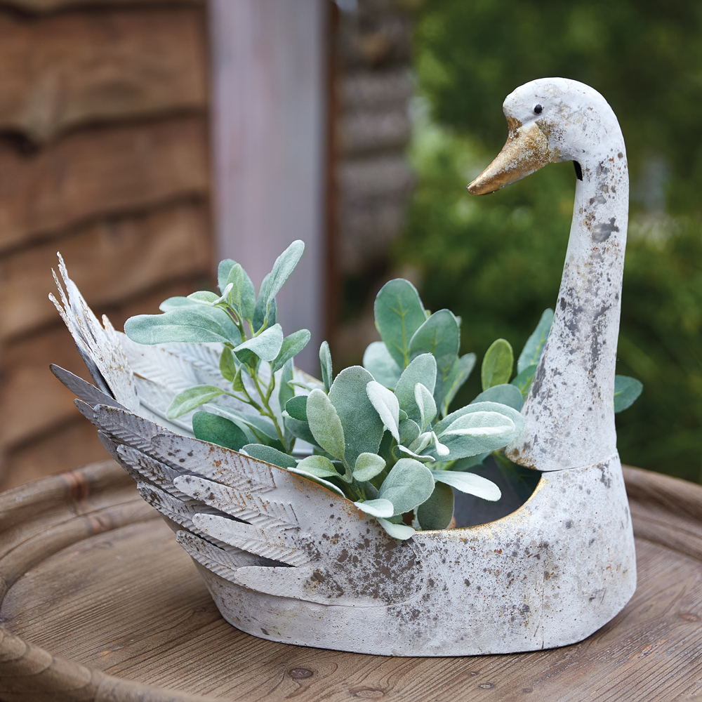 Picture of CTW Home Collection 440353 Rustic Cottage Swan Vessel