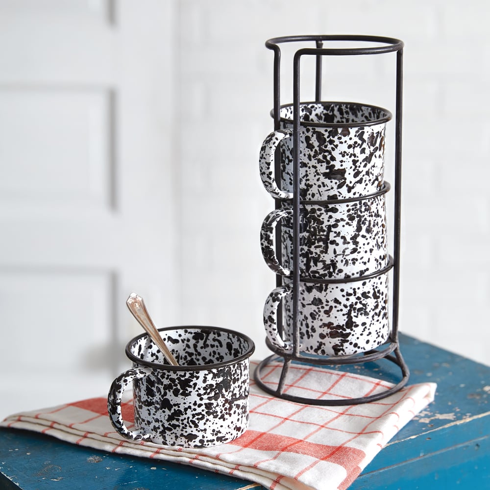 Picture of CTW Home Collection 440423 Mug Tower with Four Splattered Enamel Mugs