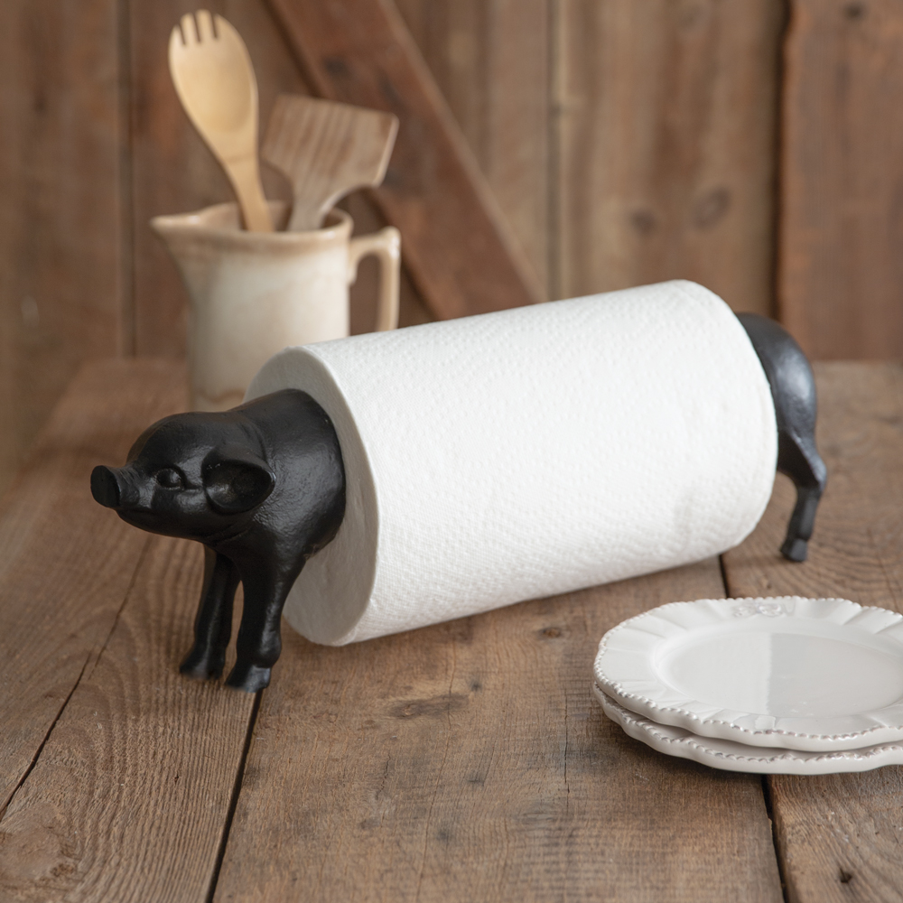 Picture of CTW Home Collection 420277 Cast Iron Pig Paper Towel Holder