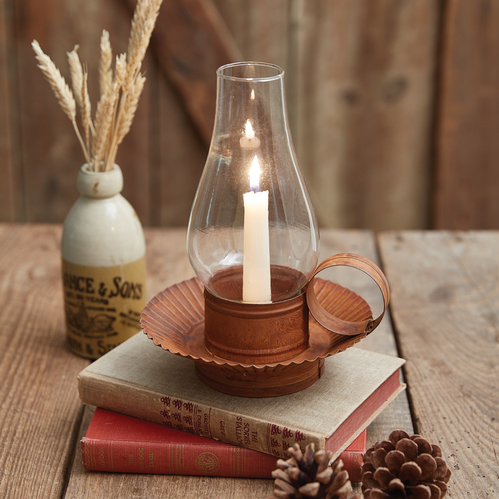 Picture of CTW Home Collection 371035 Rustic Chamberstick Candle Holder with Glass Hurricane