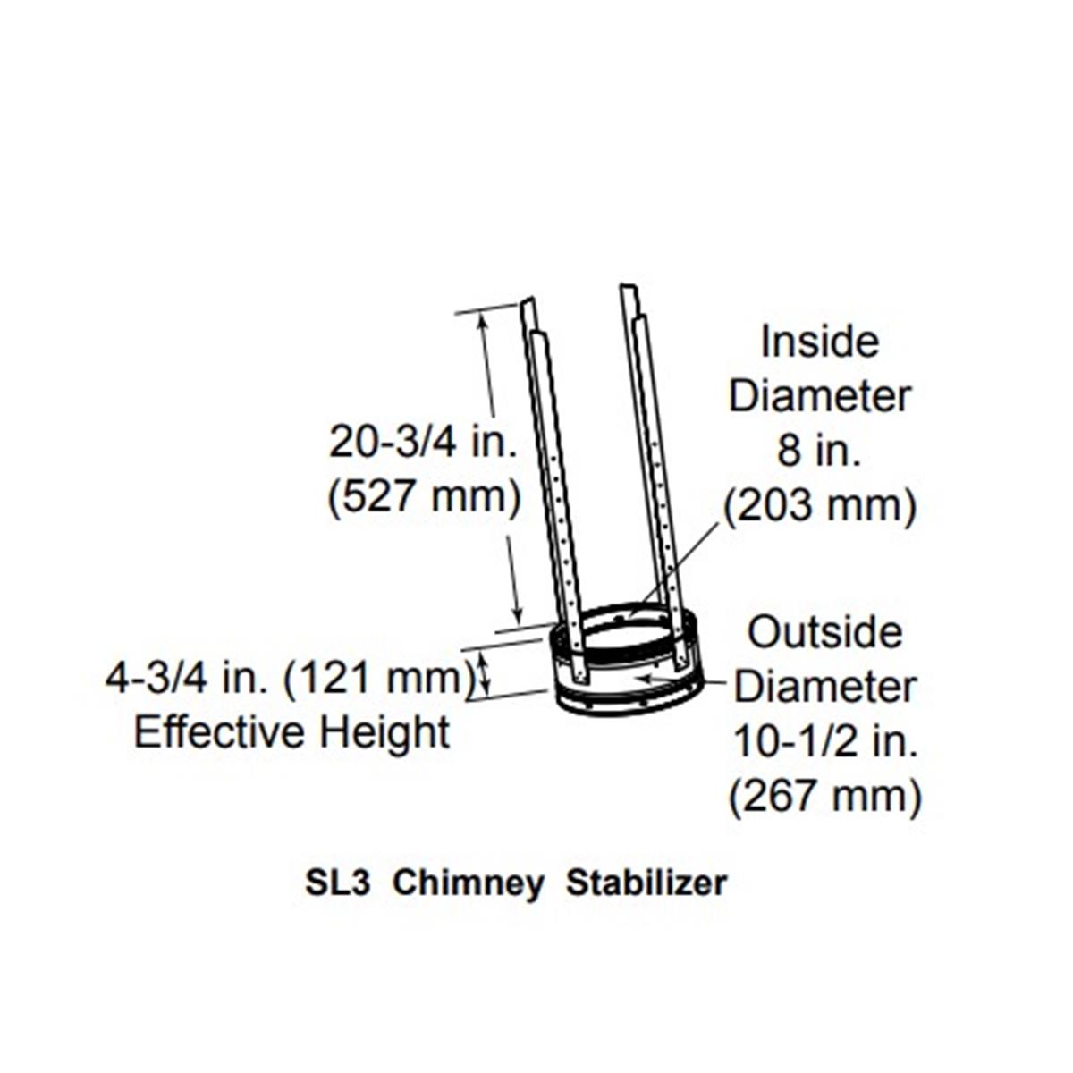 Majestic SL3 6 in. Flue Support Chimney Vent Pipe Section