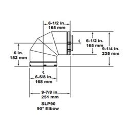 90 deg Elbow Venting Component for Gas Fireplaces
