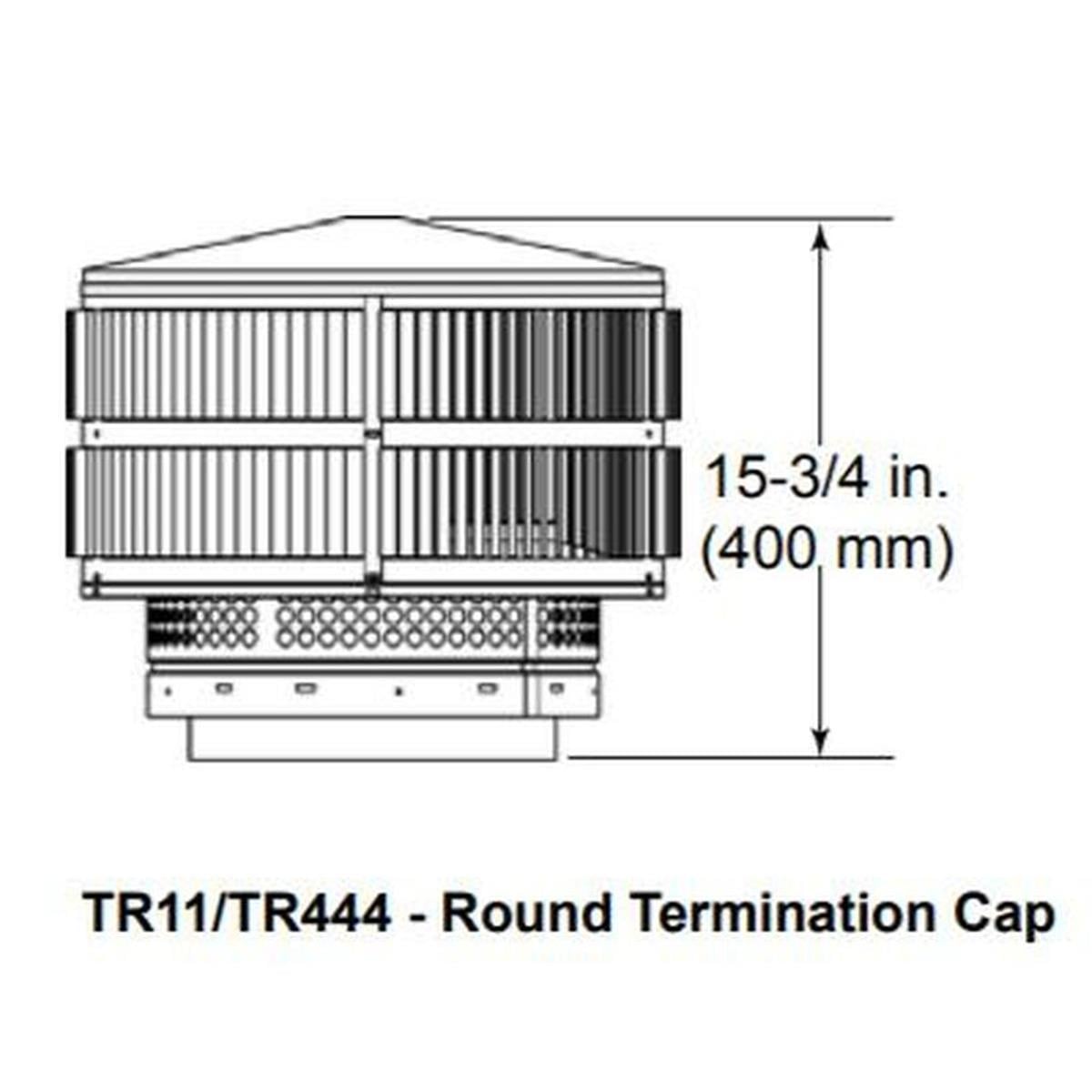 Majestic  Round Termination Cap with Storm Collar