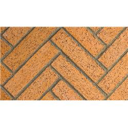 36 in. Vent Free Firebox Mosaic Masonry Brick, Warm Red Split Herringbone