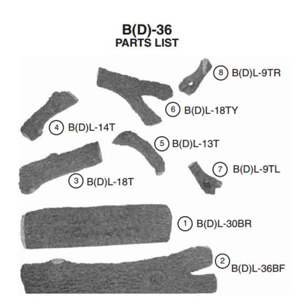B-36BF Royal English Oak Bottom Front Log