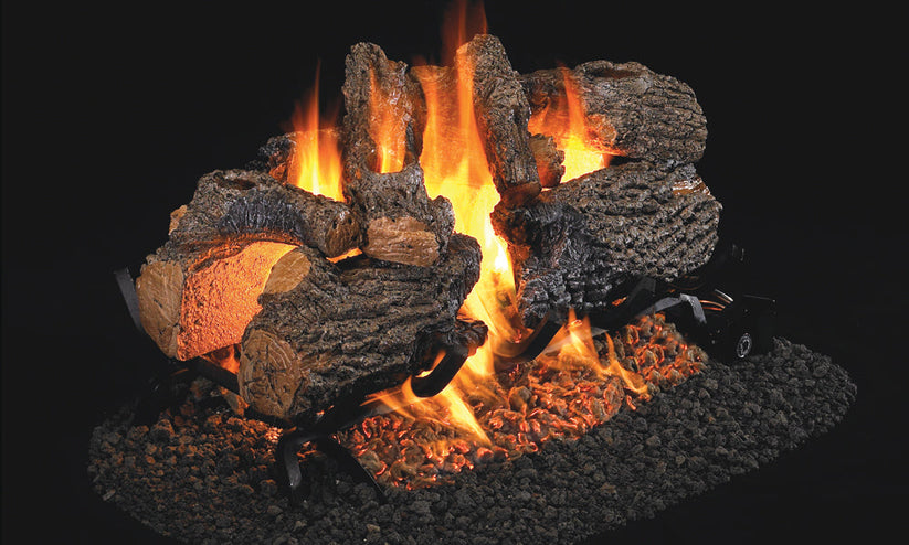 CHD-2-18-20 18 & 20 in. Charred Series Charred Oak See-Thru Gas Logs